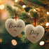 A Personalised Paw Print & Heart Ceramic Heart Bauble